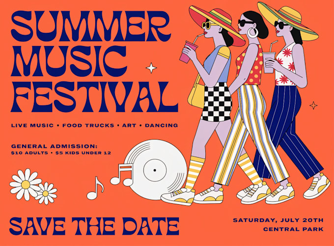 create vintage, retro flyer or poster design