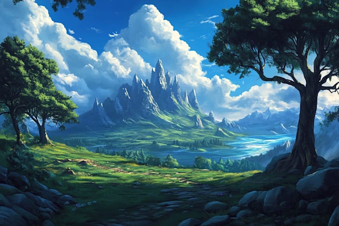 stylized environment concept art, fantasy background