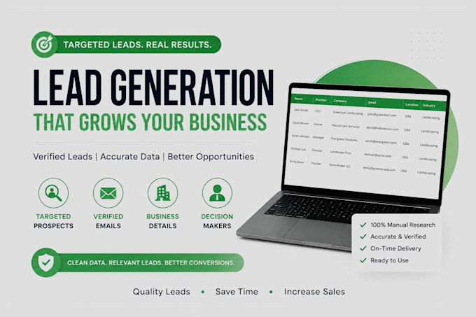 do b2b lead generation , web research, prospect list building