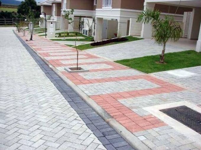 design interlocking paving layout, driveway, patio, and compound floor with bom