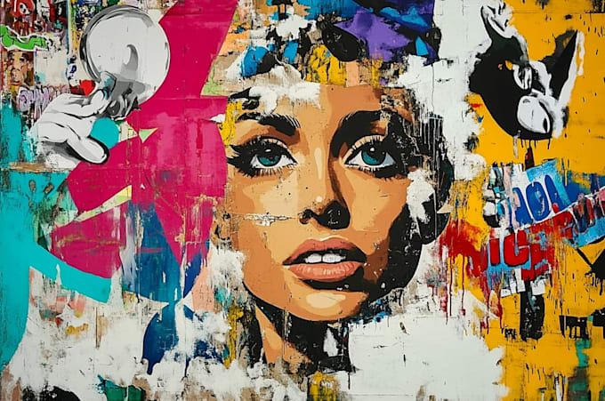 create a unique street pop art collage