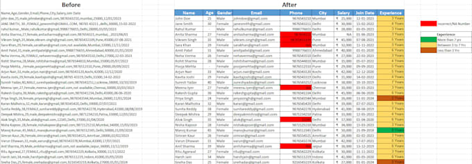 do accurate and fast excel data cleaning and formatting