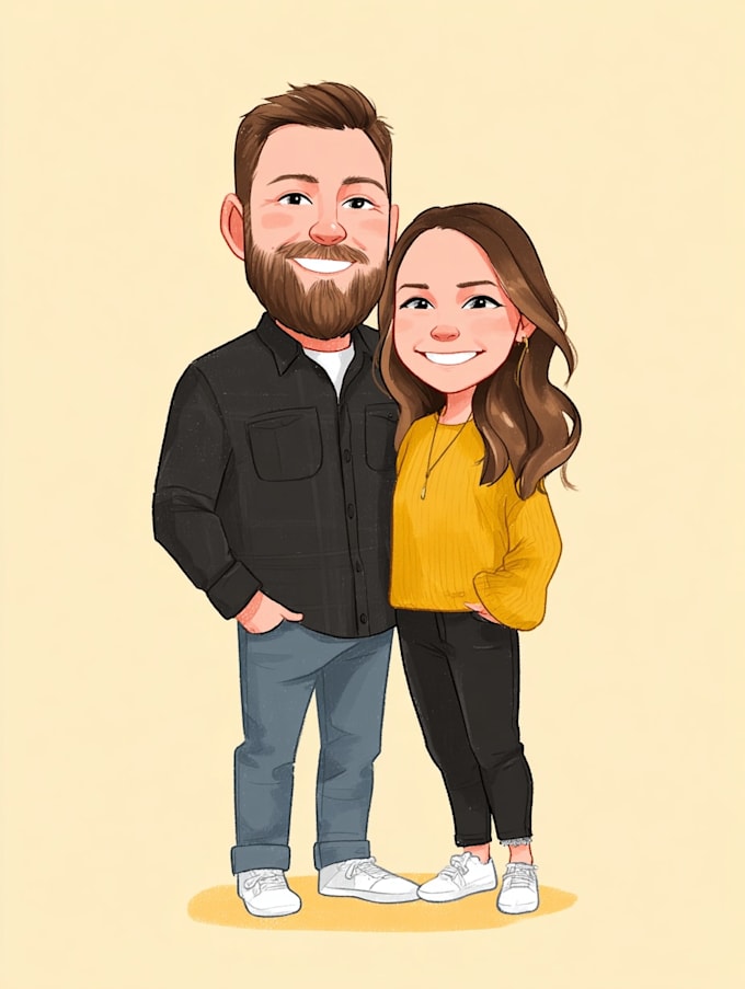 make family or couple caricature