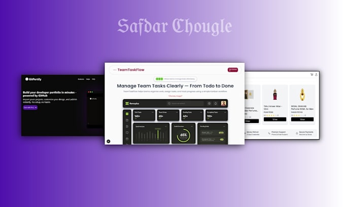 build responsive frontend using react, nextjs, tailwind css
