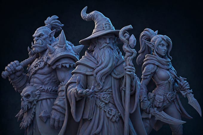 sculpt a custom dnd miniature stl for 3d printing