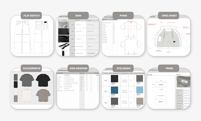 create production ready tech packs for clothing brands