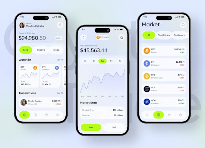 develop crypto trading app stock trading app payment app crypto wallet app