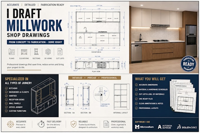 draft millwork shop drawings