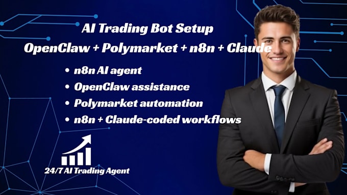 do openclaw open claw setup trading bot polymarket bot n8n ai agent claude code