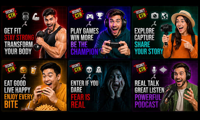 creat high CTR thumbnails for youtube in 2 hours