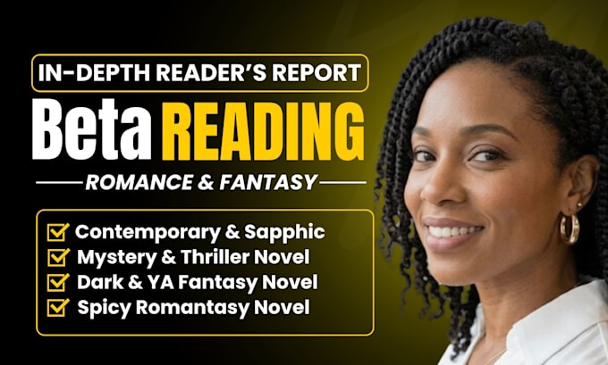 beta read your romance, fantasy, mystery thriller novel with honest feedback
