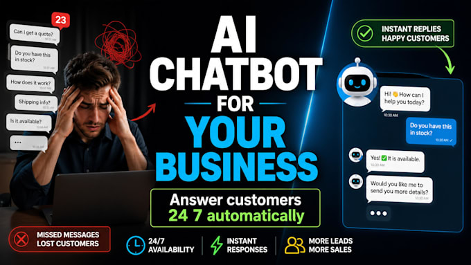 Build an ai chatbot that answers customers 24 7 by Jonimeichtry11 | Fiverr