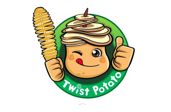 create tornado twist potatoes mascot logo for your company