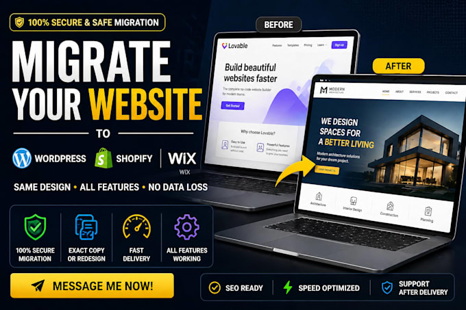 migrate lovable to wordpress, wix, shopify