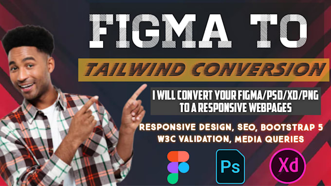 convert figma to tailwind CSS or bootstrap 5 responsive