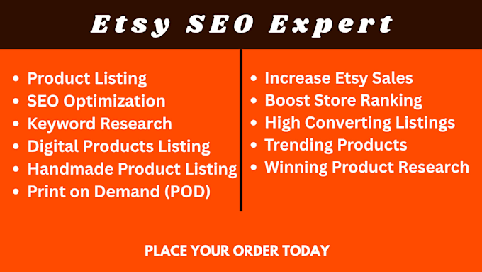 do etsy product listing and SEO