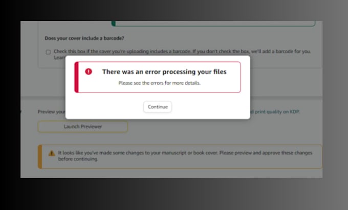fix KDP formatting errors, ebook issues, paperback upload problems