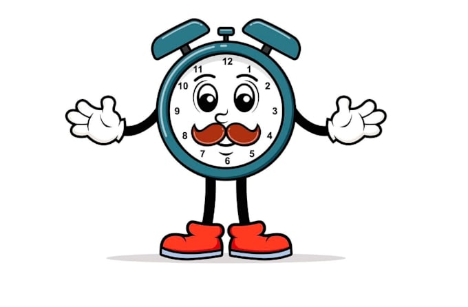 design hand clock mascot logo design with express delivery