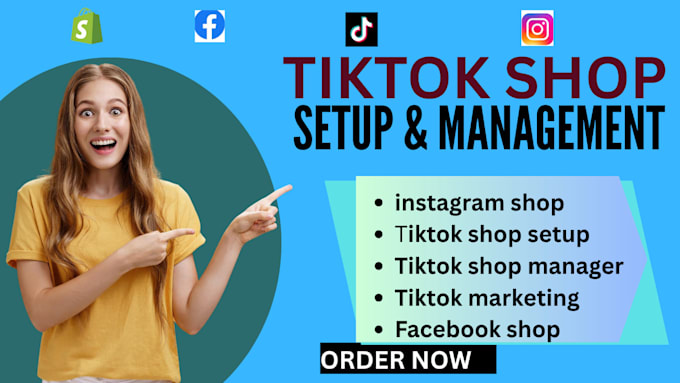 setup tiktok shop facebook instagram shop ads shopify marketing store design