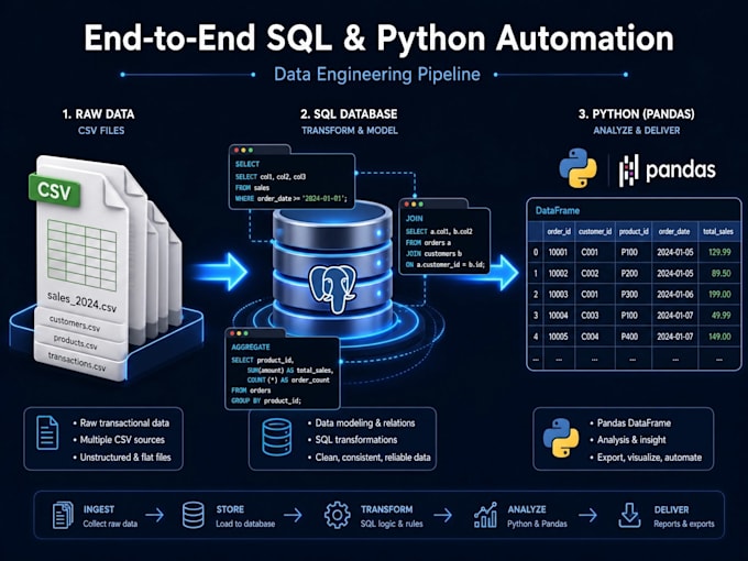 python sql big data CSV analysis with excel and powerpoint