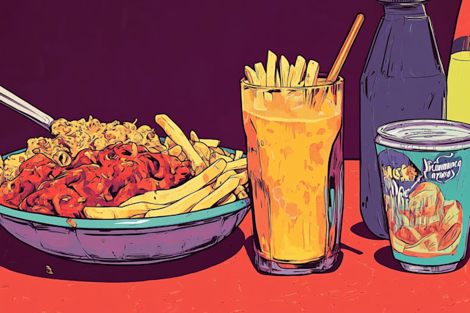 create a food illustration