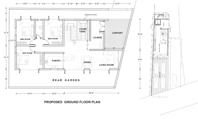 draw your architectural floor plan, layout, elevations, etc in cad
