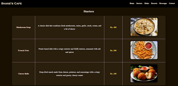 build a professional cafe or restaurant website