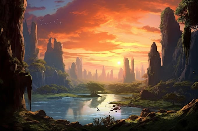 design amazing fantasy landscape