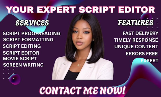 do movie script editing, script formatting, script proofreading, screenplay
