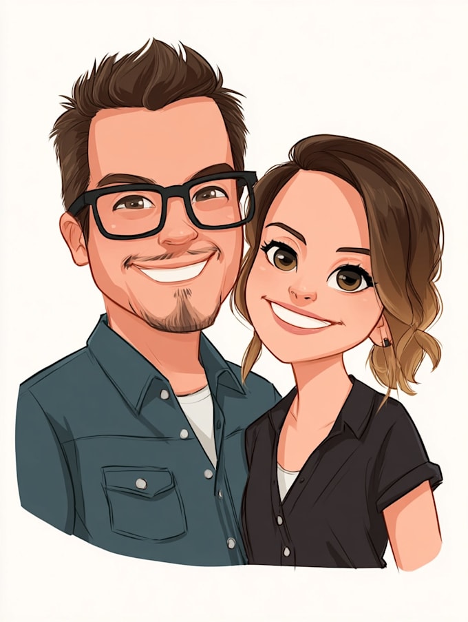 do couple caricature illustration for you