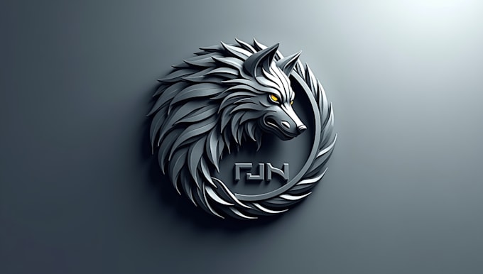 do unique modern low wolf head 3d logo design 1 day