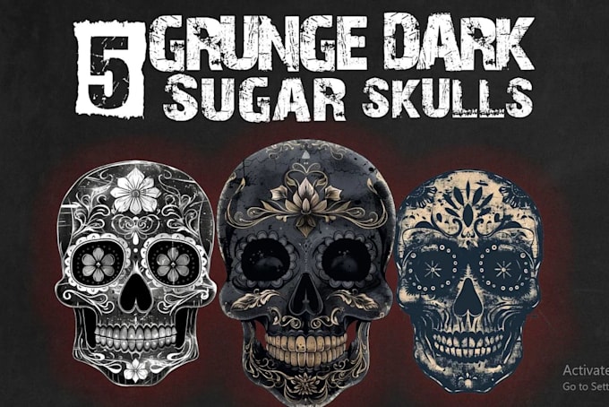 design custom tattoo gothic sugar skull stickers logo