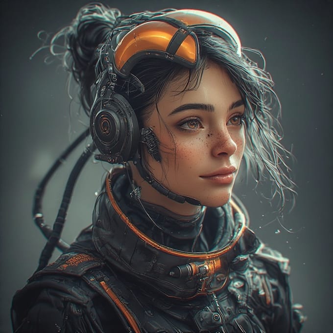 design futuristic sci fi character illustration