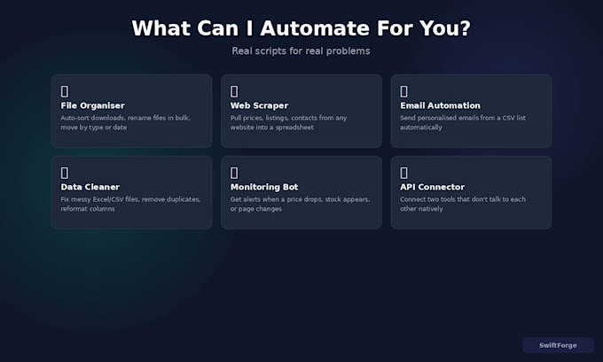 write a python script to automate your repetitive task or data process