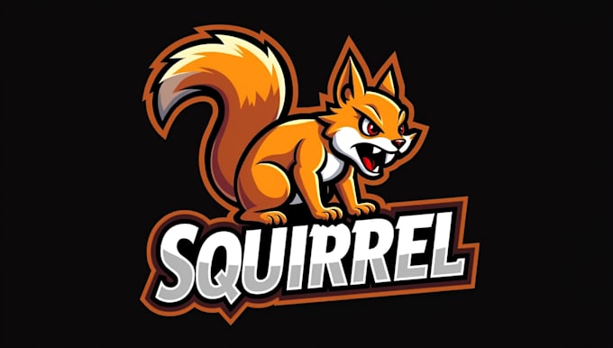 design awesome squirrel logo with express delivery