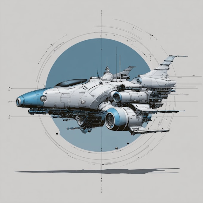 design futuristic spaceship concept art and space vehicles