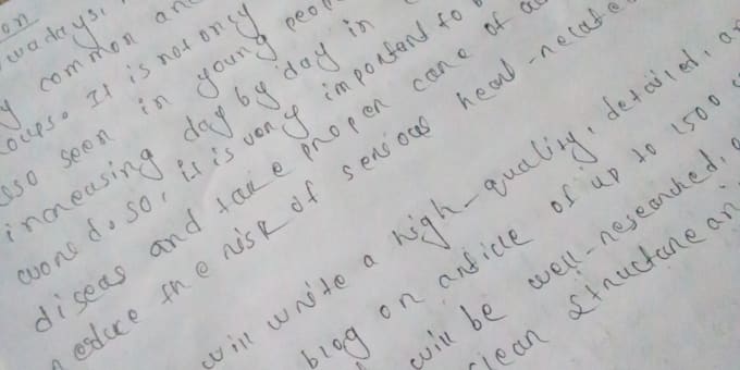 write neat and clean handwritten content for you by