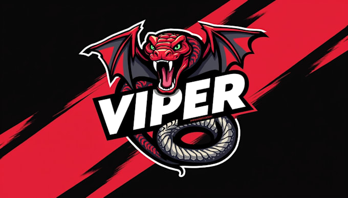 design super red viper mascot logo with express delivery