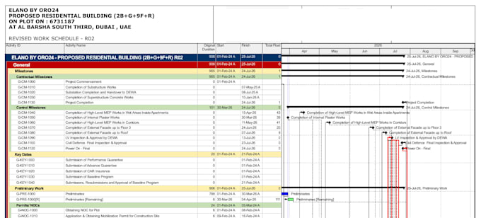 prepare project schedule using primavera and ms project