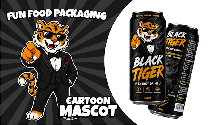 create fun food packaging with custom cartoon mascot