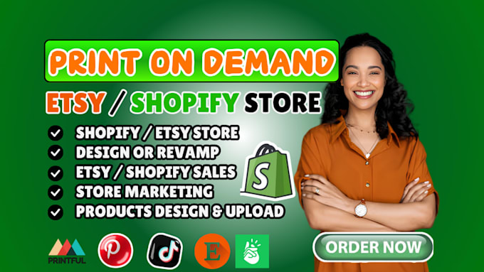 setup print on demand store, shopify store, etsy shop, printful, printify, spod