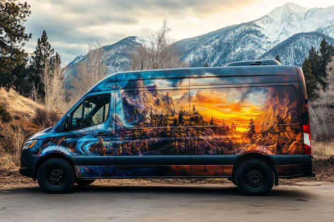 draw car wrap, van wrap design vehicle wrap