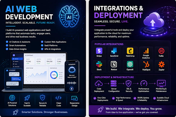 develop ai saas platforms and full stack web applications