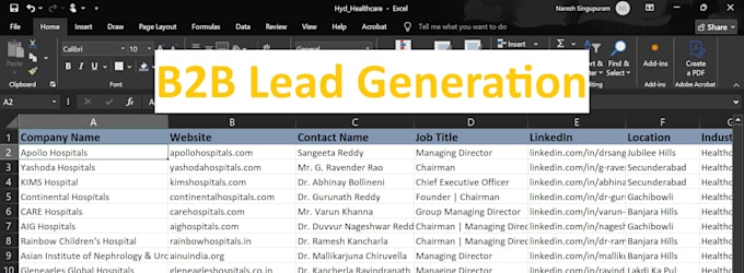 do b2b lead generation, linkedin and data research