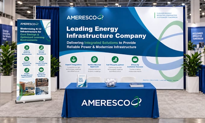 design trade show booth graphics and marketing materials
