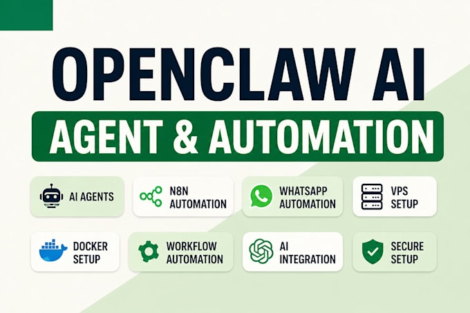 install openclaw ai agent, n8n automation, vps setup, fix openclaw bot
