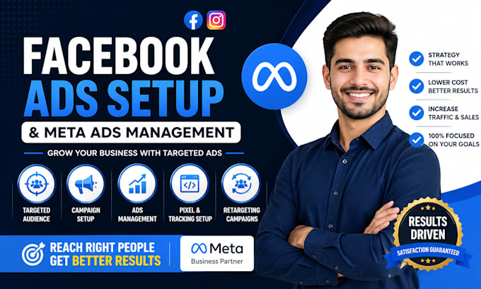 Setup facebook ads campaign meta ads advertising and marketing ads ...