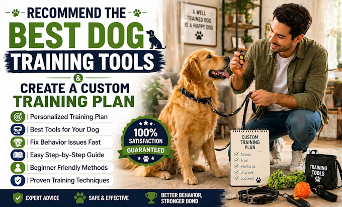 recommend the best dog training tools and create a custom training plan