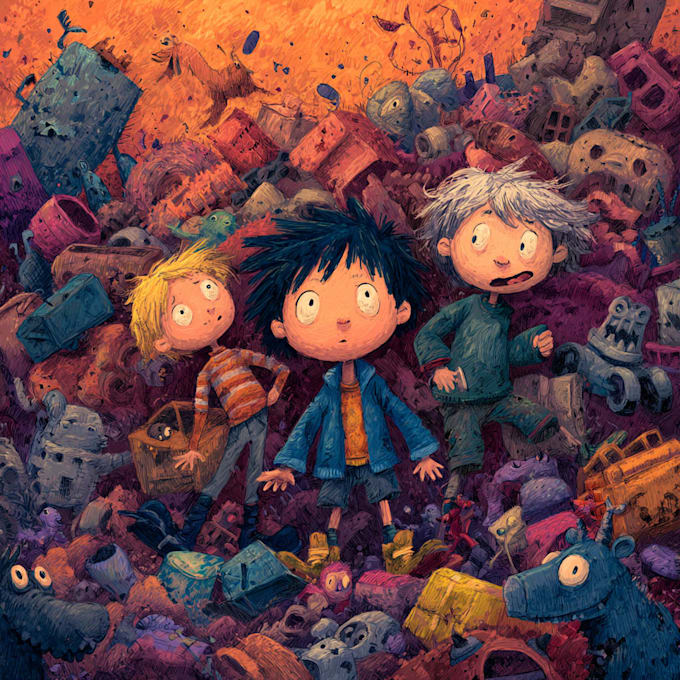 create whimsical children book illustration