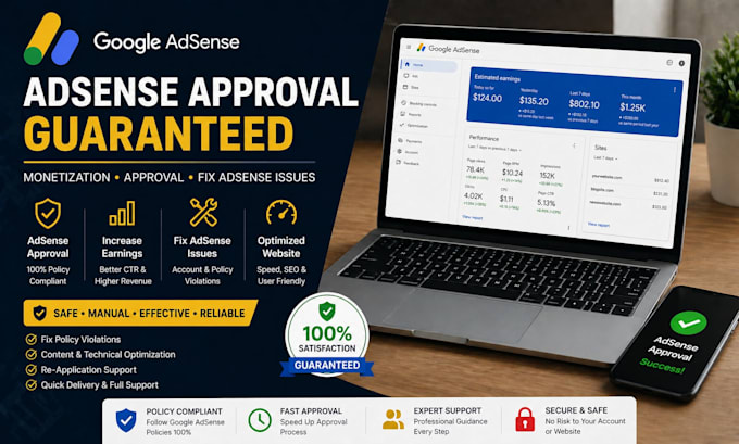 guarantee google adsense approval adsense monetization and fix adsense issues